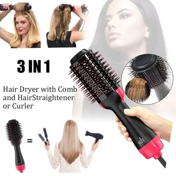 3-in-1 Hair Dryer Brush – Dry, Straighten & Curl Easily