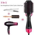 3-in-1 Hair Dryer Brush - Dry Straighten And Curl Easily - Image 2